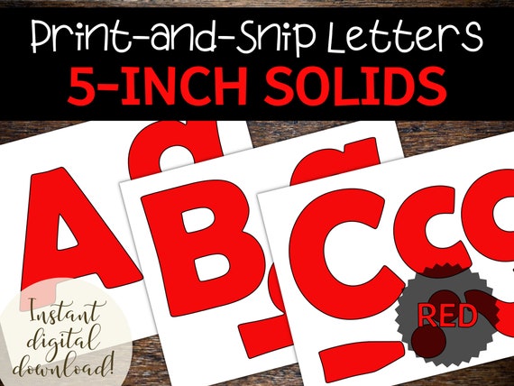 Big Printable Bulletin Board Letters for Teacher's Classroom, DIY Signs,  and Party Banners, Print and Cut Letter Set and Digital Download 