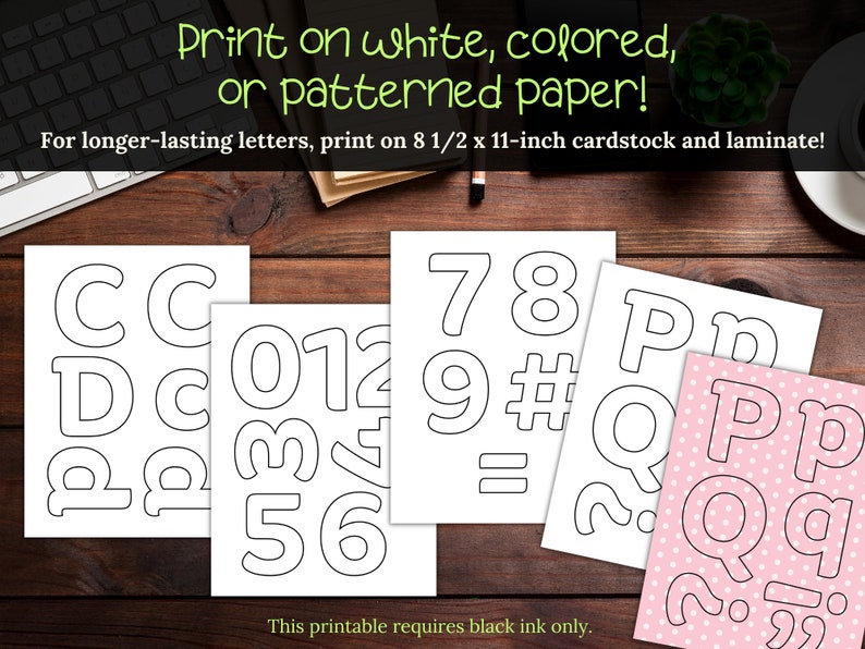 Bulletin Board Printable Letter Set Mini Size 3 Inch Letters - Etsy
