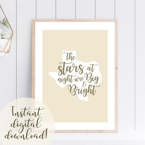 US Bundesstaat Texas Digitaldruck | Tief im Herzen von Texas Wandkunst | Native Texan Poster | Lone Star State Druck | Sofortiger digitaler Download