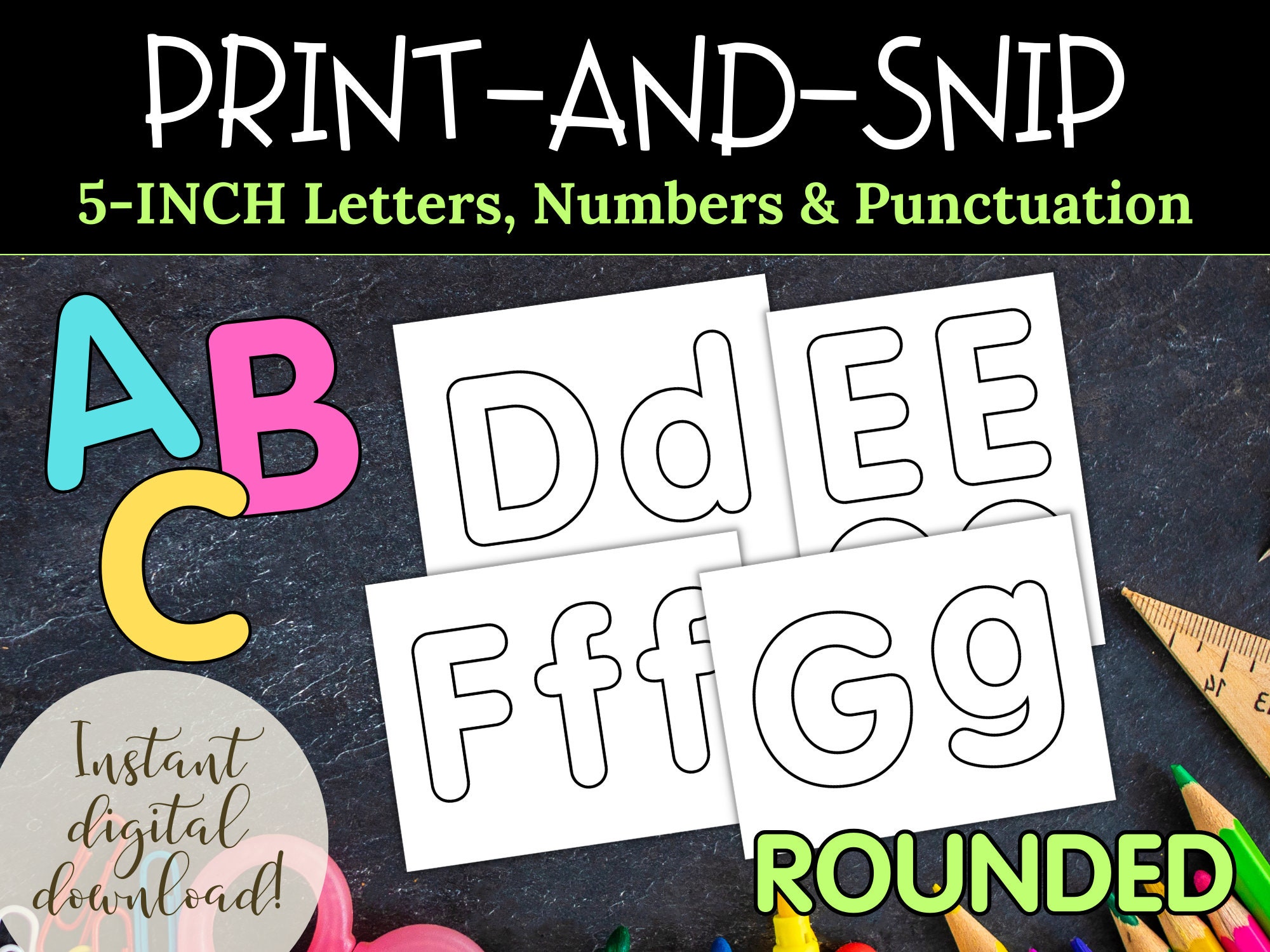 Bulletin Board Letters Printable Alphabet Letters Black Outlined Letter ...