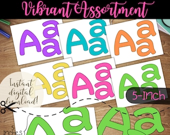 Printable Bulletin Board Letters: 5-Inch Colorful Alphabet (Digital Download)