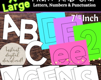 Lettres imprimables pour tableau d'affichage : police de caractères extra large avec contour noir (PDF)