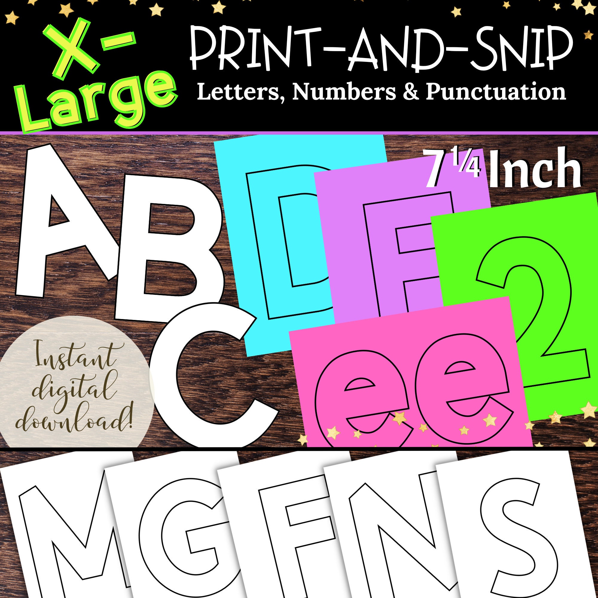 108 Pieces Poster Letters and Numbers Assorted Colors 3.75 Inches