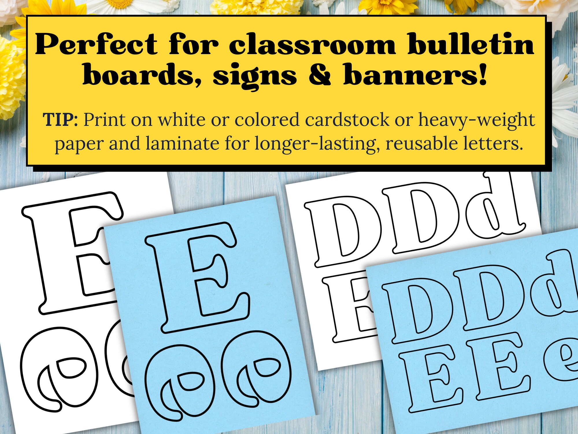 Printable Bulletin Board Letters | 3 Inch & 5 Inch Letter