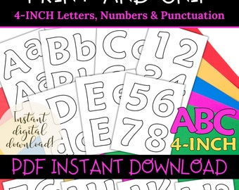 Printable Bulletin Board Letters: Black Outline, 4-Inch Alphabet (PDF)