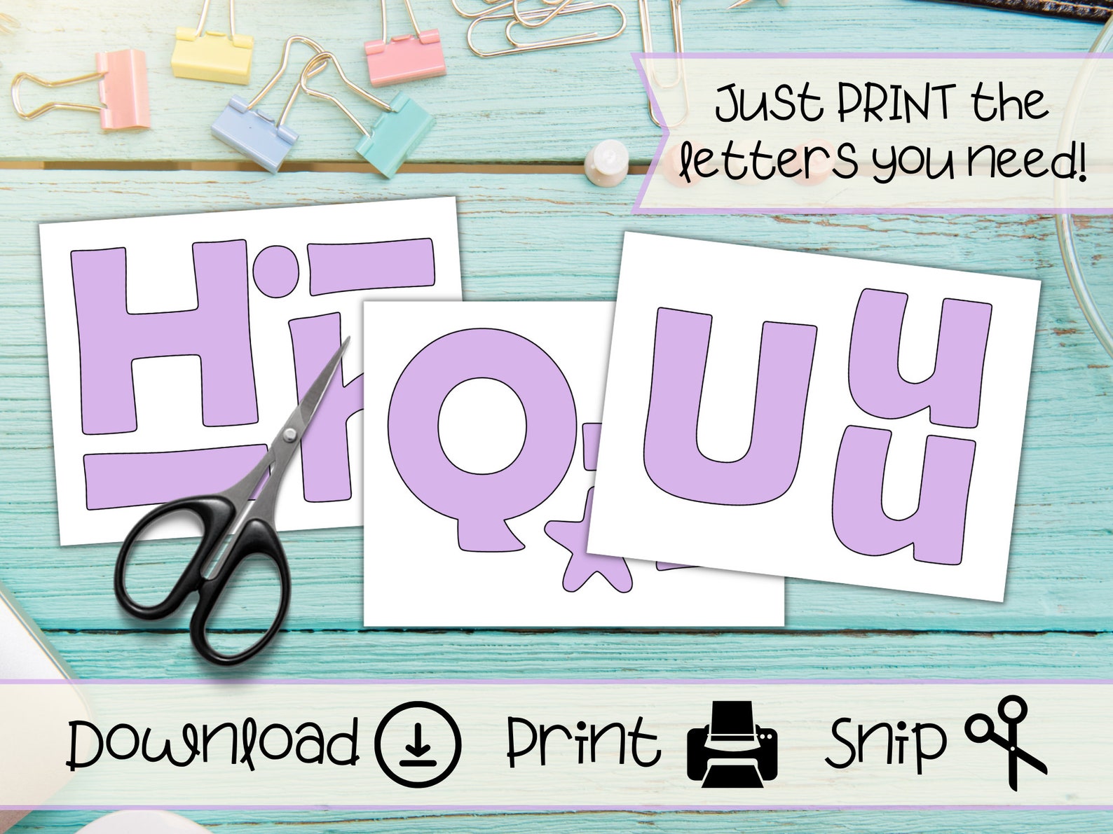 Lilac Purple Printable Bulletin Board Letters Classroom Decor Etsy