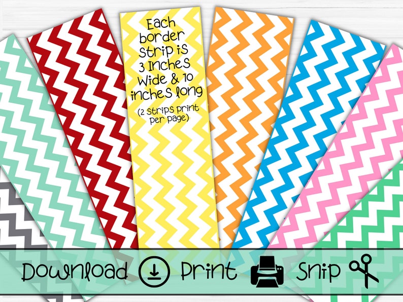 Chevron Pattern Bulletin Board Border Strips Cute Printable Trim for