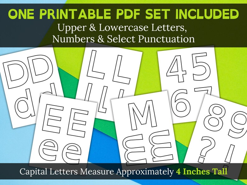 Bulletin Board Letter Set in 4-inch Font, Black Outline, PDF Download ...