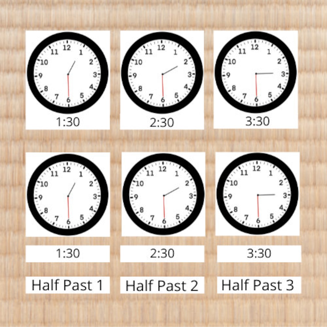 Montessori Clock Cards - Etsy