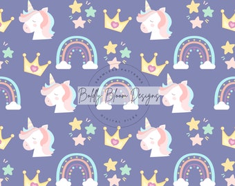 Pastel Unicorn and Rainbow Seamless Pattern, Unicorn Seamless, Rainbow Seamless, Pastel Seamless Pattern, Unicorn Digital File