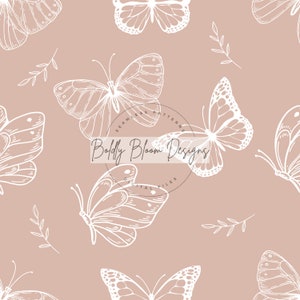 White Butterfly Seamless Pattern, Butterflies Seamless, Boho Butterfly Seamless, Sketch Butterflies, White Boho Butterfly Pattern