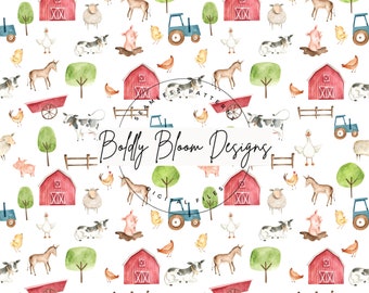 On the Farm Small Scale Seamless Pattern, Farm File, Farm Seamless Pattern, Farm Digital File, Farm Life Pattern, Farm Life, Farm Pattern