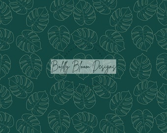 Monstera Leaf Outline Seamless Pattern, Monstera Leaf Seamless, Monstera Leaf Pattern, Monstera Wallpaper, Monstera Seamless