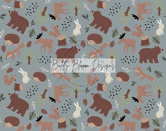 Woodland Seamless Pattern, Forest Animals Seamless Pattern, Boho Woodland Animals, Woodland Nursery, Woodland Animals Seamless, Woodland
