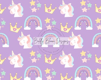 Pastel Unicorn and Rainbow Seamless Pattern, Unicorn Seamless, Rainbow Seamless, Pastel Seamless Pattern, Unicorn Digital File