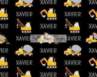 Custom Construction Name Seamless Pattern, Personalized Construction File, Custom Name File, Seamless Name File, Personalized Seamless