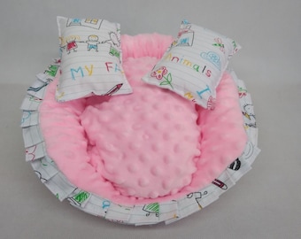 Guinea Pig Snuggle Bed – Cozy Snuggle Bed with Raised Sides, Soft Fleece Guinea Pig Bed for Cage