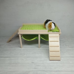 Guinea pig hammock stand,  guinea pig cage accessories,  guinea pig hideout, wooden accessories for small pets