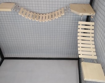 Chinchilla Ladder Bridge – Wooden Climbing Platform Set