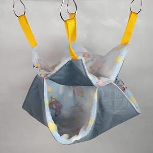 Cozy double fleece hammock hideout for small pets - Gerbil, Rat, Ferret, Chinchilla cage accessory