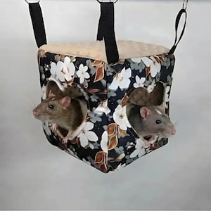 Cama cúbica acogedora para ratas: cubo de descanso suave de forro polar para ratas.