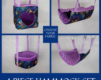Soft Fleece Bedding Set for Small Pets – Hammock, Hideout & Tunnel