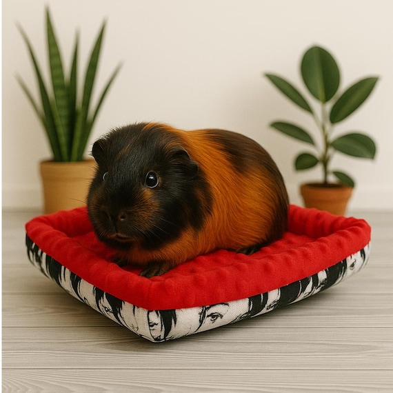 Cozy Guinea Pig Bed – Soft Fleece Bed for Guinea Pig Cage, Handmade Small Pet Bed, Comfortable Guinea Pig Bedding