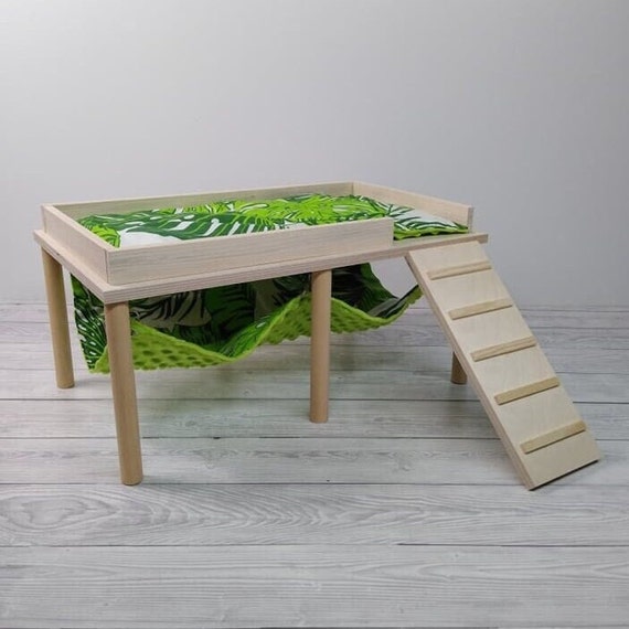 Double Hammock Setup – Wooden Stand for Guinea Pigs