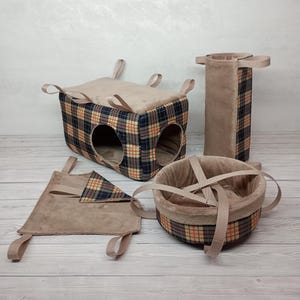Hanging Rat Hammock Set 4 Piece – Double Cube Hideout, Tunnel & Swing and Beds