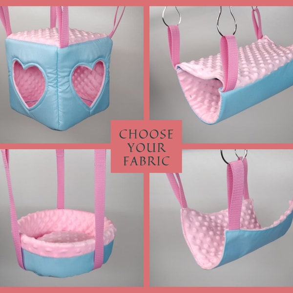 4 piece set of hammocks for small animals such as rat, ferret, chinchilla, sugar glider.