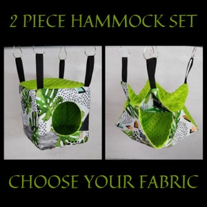 Cozy 2-piece small animal hammock set: House & honeycomb for rats, ferrets and chinchillas