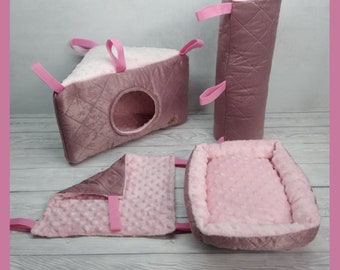 Chinchilla hammock set, guinea pig hammock set, rat hammock, guinea pig house, cozy accessories for chinchillas, accessories for rat