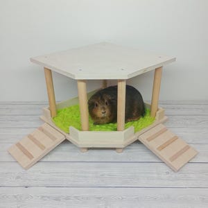 Guinea pig cage accessories, rat cage accessories wood, chinchilla cage accessories, wooden guinea pig house, rabbit hidey house