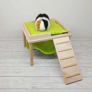 Houten hangmat voor cavia's, accessoires voor cavia's, accessoires voor chinchilla's, hangende huid voor cavia's, accessoires voor frettenkooi