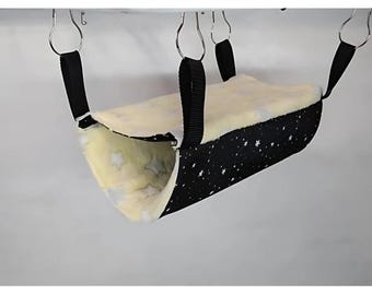 Cozy Tunnel Hammock for Rats, Ferrets, Guinea Pigs & Chinchillas – Handmade Small Pet Bed, Hideout and Cage Swing Toy