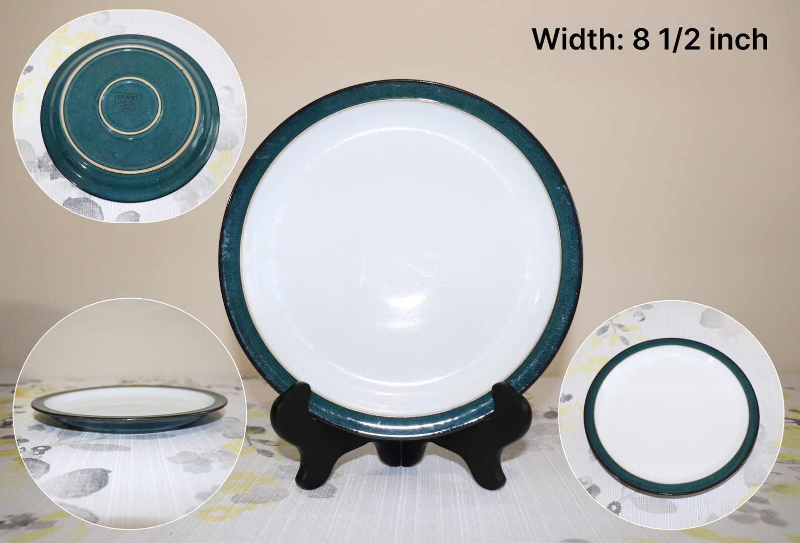 Denby Greenwich Dinner Plate Salad Plate Cereal Bowl Teapot & Lid