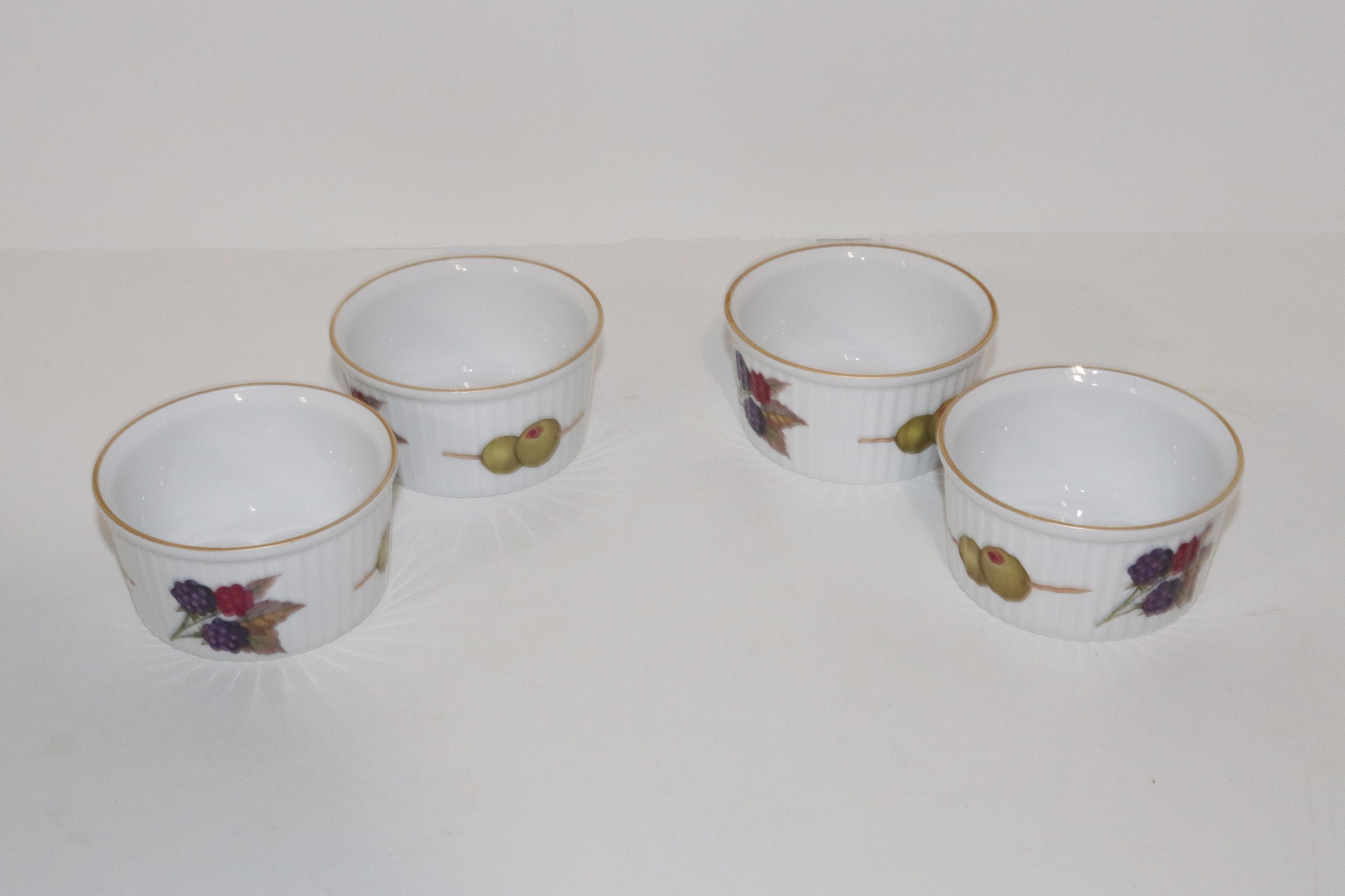 Gold Rim Ramekin Royal Worcester Evesham Gold Ramekin Bowl, Vintage Bone China Porcelain ...