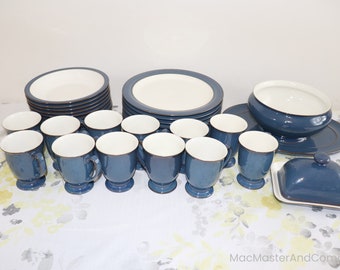 Vintage Denby Luxor Dinnerware, Denby Plates and Bowls (4 Vintage Denby Luxor Dinnerware, Denby Plates and Bowls (4