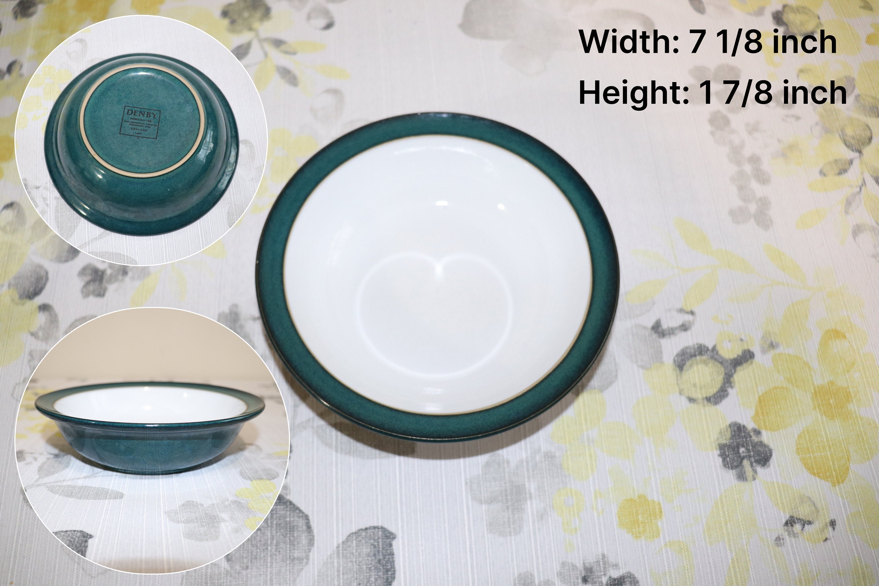 Denby Greenwich Dinner Plate Salad Plate Cereal Bowl Teapot & Lid