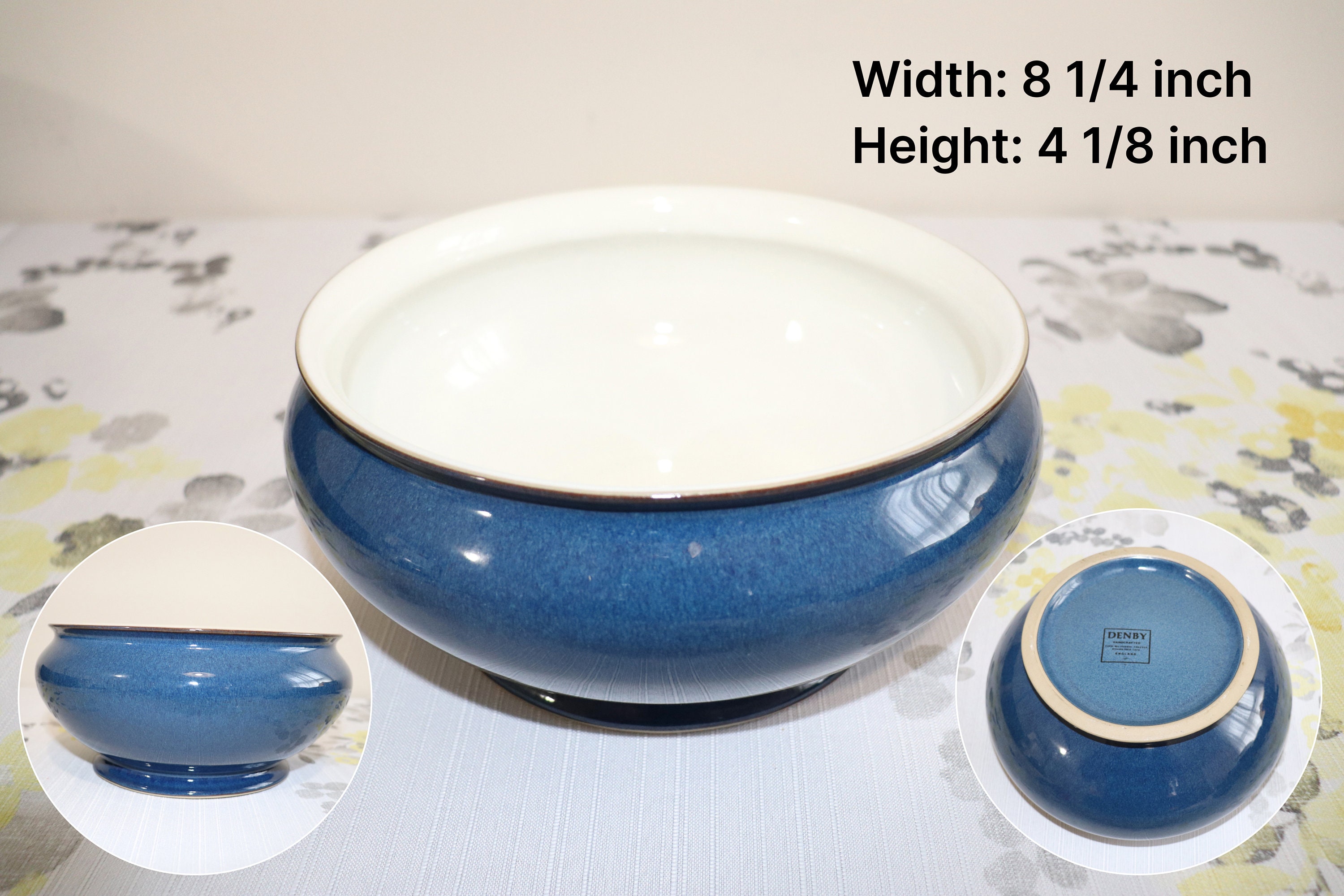 Denby Boston Dinner Plate, Salad Plate, Rim Soup Bowl, Footed Mug, Oval