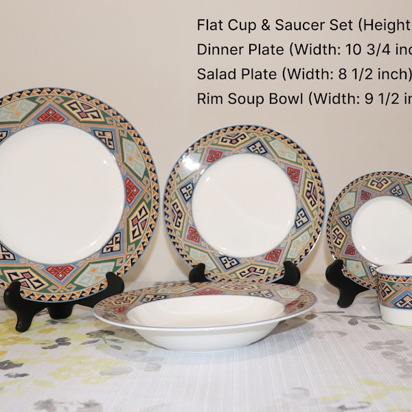 Christopher Stuart La Brea assiette plate, assiette à salade, bol à soupe avec rebord, ensemble de tasses à thé plates et soucoupes, ensemble d'assiettes à salade pour décoration de cuisine