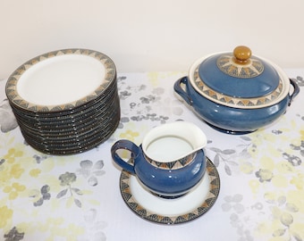 Vintage Denby Luxor Dinnerware, Denby Plates and Bowls (4 Vintage Denby Luxor Dinnerware, Denby Plates and Bowls (4
