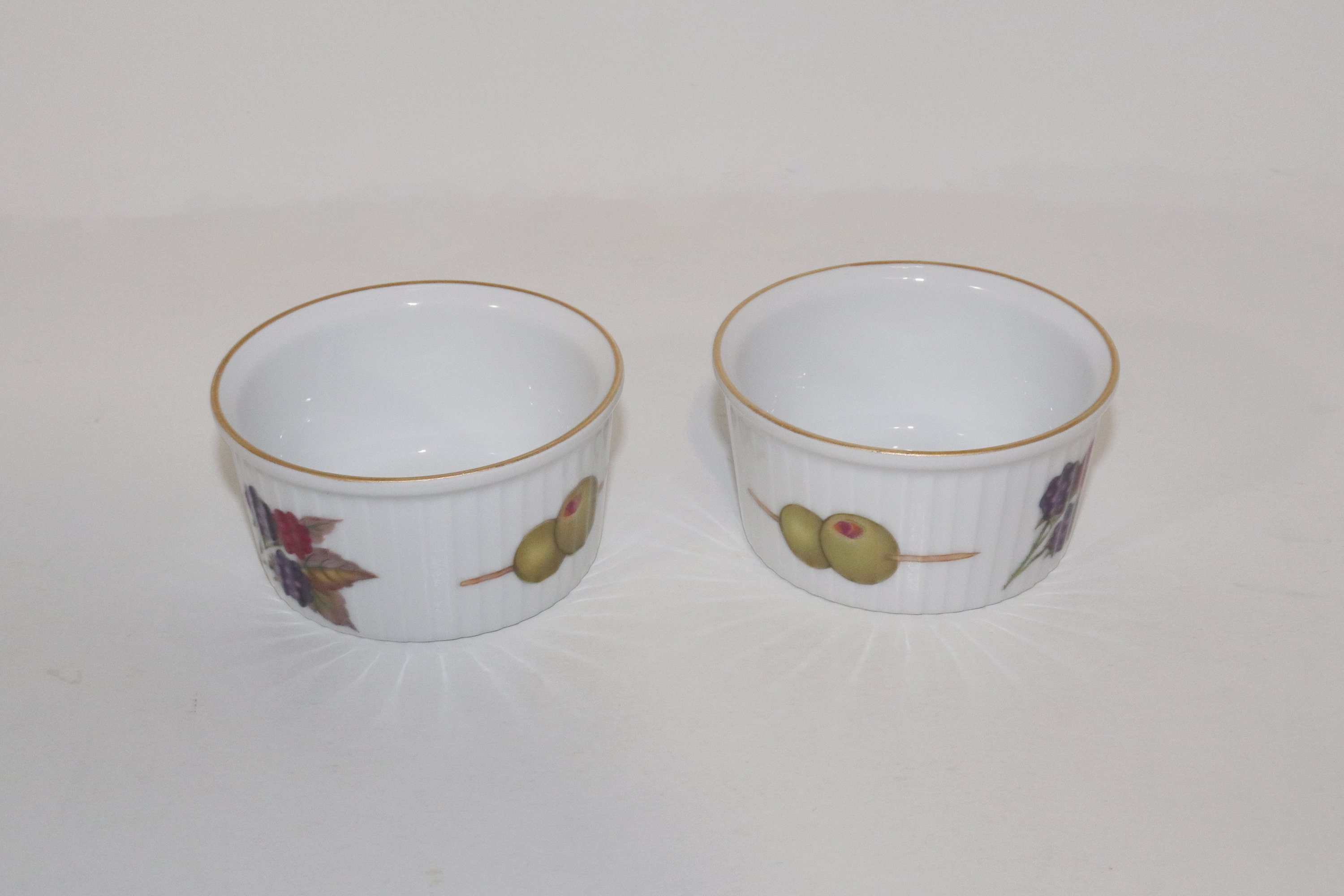 Gold Rim Ramekin Royal Worcester Evesham Gold Ramekin Bowl, Vintage Bone China Porcelain ...