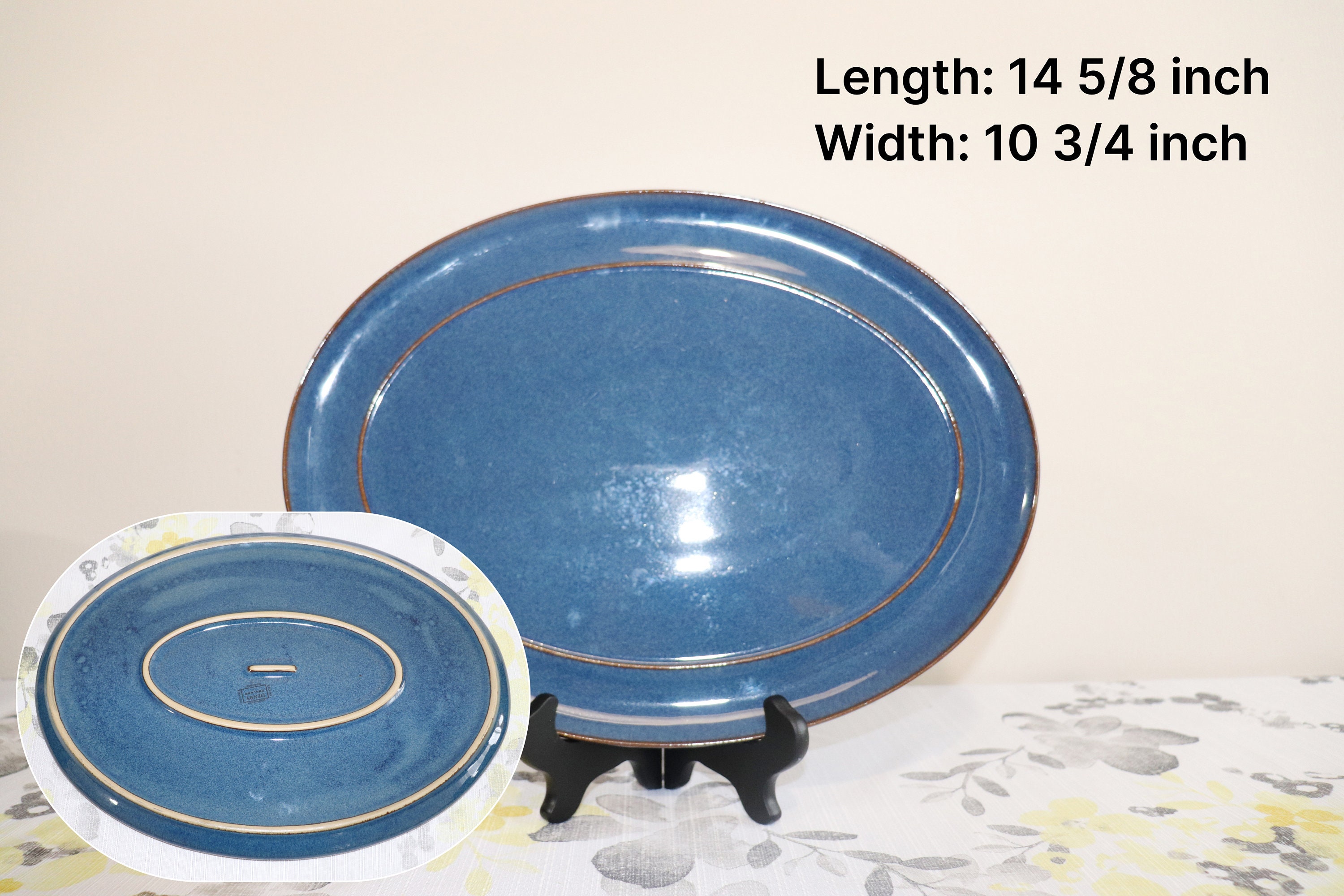 Denby Boston Dinner Plate, Salad Plate, Rim Soup Bowl, Footed Mug, Oval