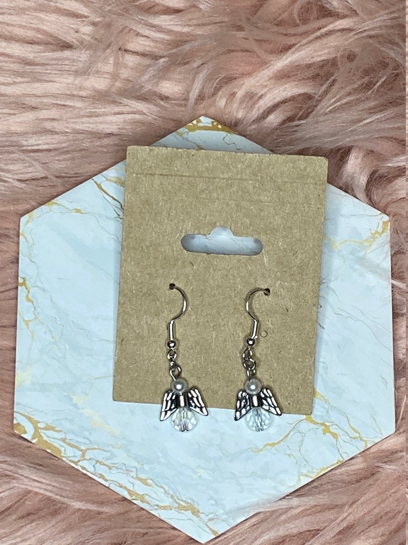 Gift for Teen Girl Aesthetic Earrings Gift for Girls Nickel Free Angel Dangle Earrings Hypoallergenic Angel Earrings Angel Wings