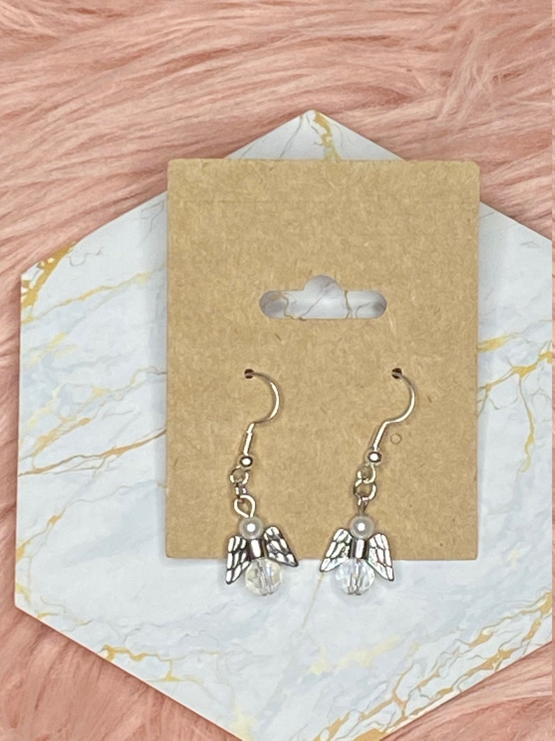Gift for Teen Girl Aesthetic Earrings Gift for Girls Nickel Free Angel Dangle Earrings Hypoallergenic Angel Earrings Angel Wings