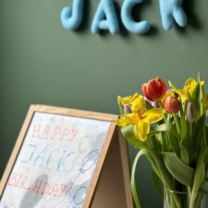 Custom Name Banner in Blue Color, Custom Name Garland, Felt Name Garland, Nursery Decoration, Baby Shower, Christening, Newborn Gift, Boy