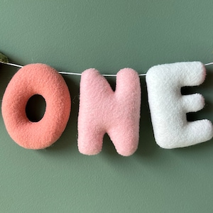 Felt ONE Banner: Custom Name Garland, Nursery Decoration