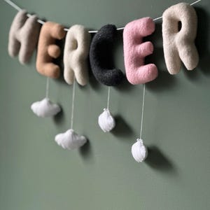 Custom Felt Name Banner: Seashell Ocean Nursery Garland