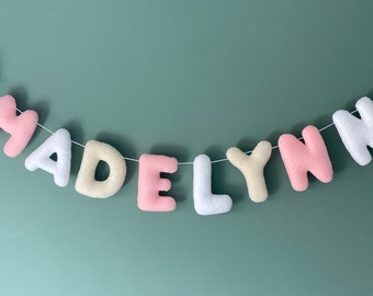 Custom Name Banner, Custom Name Garland, Felt Name, Felt Name Garland, Nursery Decoration, Baby Shower, Christening, Newborn Gift, Baptism